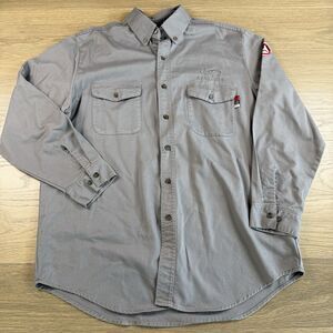 Walls FR Shirt Men XL Work Wear Flame Resistant Gray Unknown Embroidered Logo